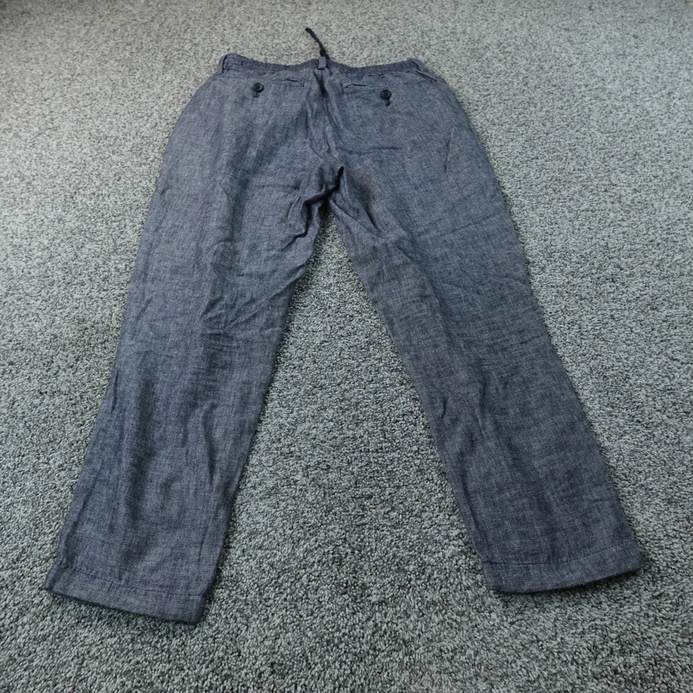 Banana Republic Pants Mens 29X30 Blue Linen Mason Athletic Tapered Chambray Flex